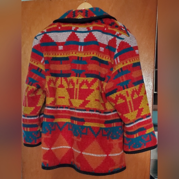 Jofeld Vintage Aztec Blanket Jacket, Size Adult Medium - Picture 2 of 13